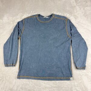 Agave Lux Men XXL Shirt Stone Blue Long Sleeve Supima Cotton Crewneck USA Made